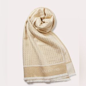 VALENTINO WOOL AND LUREX BLEND SCARF / Pashmina